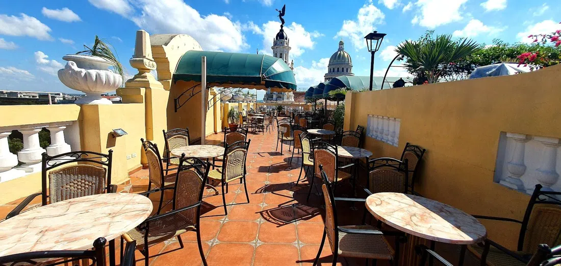 Hotel Inglaterra rooftop terrace, Havana